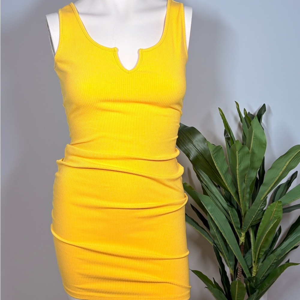 Yellow Sleeveless Mini Dress